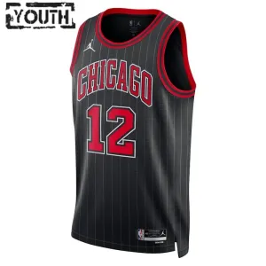 Camiseta Chicago Bulls Ayo Dosunmu 12 Statement Edition Negro Swingman para Niño