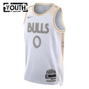 Camiseta Chicago Bulls Coby White City Edition 2024-25 Blanco Swingman para Niño