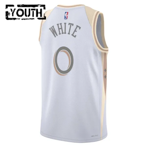 Camiseta Chicago Bulls Coby White City Edition 2024-25 Blanco Swingman para Niño