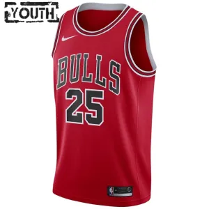 Camiseta Chicago Bulls Dalen Terry 25 Icon Edition Rojo Swingman para Niño