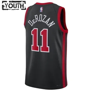 Camiseta Chicago Bulls DeMar DeRozan 11 City Edition 2023-24 Negro Swingman para Niño