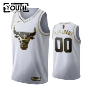 Camiseta Chicago Bulls Golden Edition Personalizada Blanco Swingman para Niño
