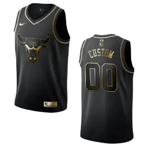 Camiseta Chicago Bulls Golden Edition Personalizada Negro Swingman para Hombre