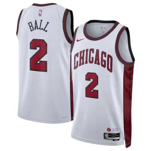 Camiseta Chicago Bulls Lonzo Ball 2 City Edition 2022-23 Blanco Swingman para Hombre