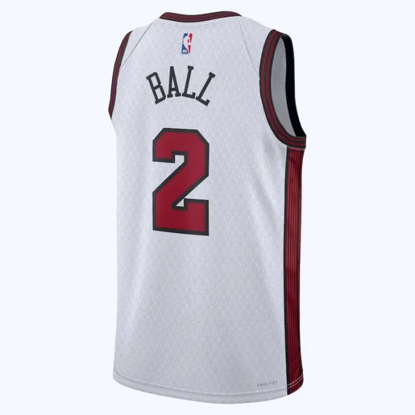 Camiseta Chicago Bulls Lonzo Ball 2 City Edition 2022-23 Blanco Swingman para Hombre