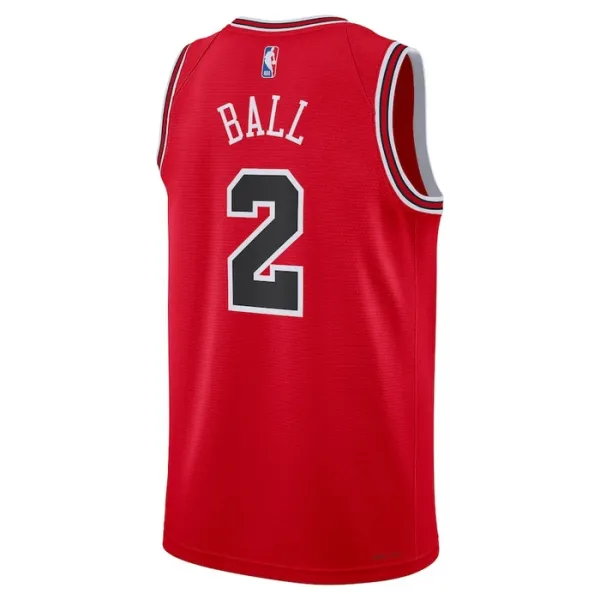 Camiseta Chicago Bulls Lonzo Ball 2 Icon Edition Rojo Swingman para Hombre