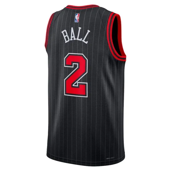 Camiseta Chicago Bulls Lonzo Ball 2 Statement Edition Negro Swingman para Hombre
