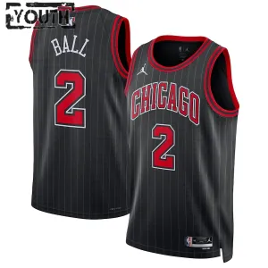 Camiseta Chicago Bulls Lonzo Ball 2 Statement Edition Negro Swingman para Niño