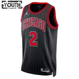 Camiseta Chicago Bulls Lonzo Ball 2 Statement Edition Negro Swingman para Niño