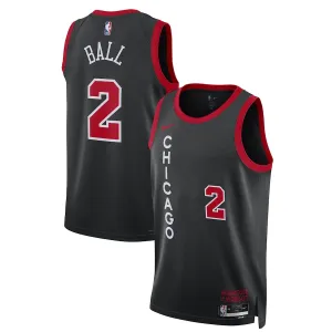 Camiseta Chicago Bulls Lonzo Ball City Edition 2023-24 Negro Swingman para Hombre