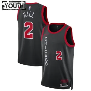 Camiseta Chicago Bulls Lonzo Ball City Edition 2023-24 Negro Swingman para Niño