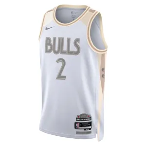 Camiseta Chicago Bulls Lonzo Ball City Edition 2024-25 Blanco Swingman para Hombre