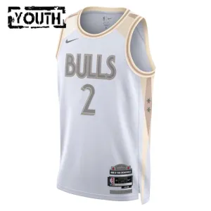 Camiseta Chicago Bulls Lonzo Ball City Edition 2024-25 Blanco Swingman para Niño