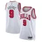 Camiseta Chicago Bulls Nikola Vucevic 9 Association Edition Blanco Swingman para Hombre