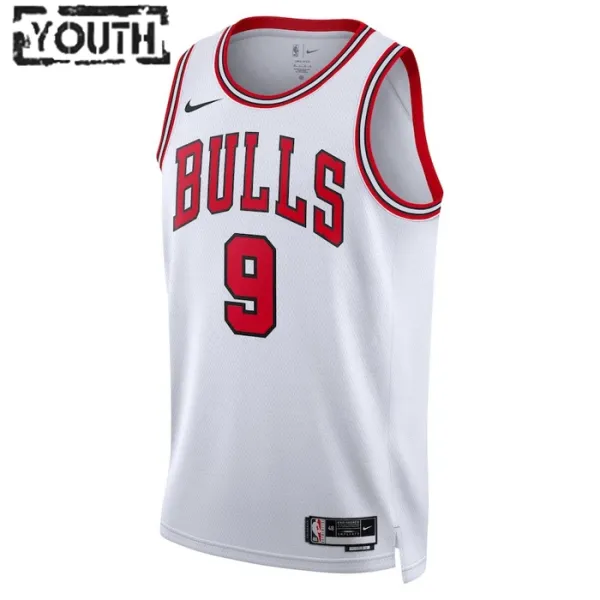 Camiseta Chicago Bulls Nikola Vucevic 9 Association Edition Blanco Swingman para Niño