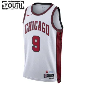 Camiseta Chicago Bulls Nikola Vucevic 9 City Edition 2022-23 Blanco Swingman para Niño