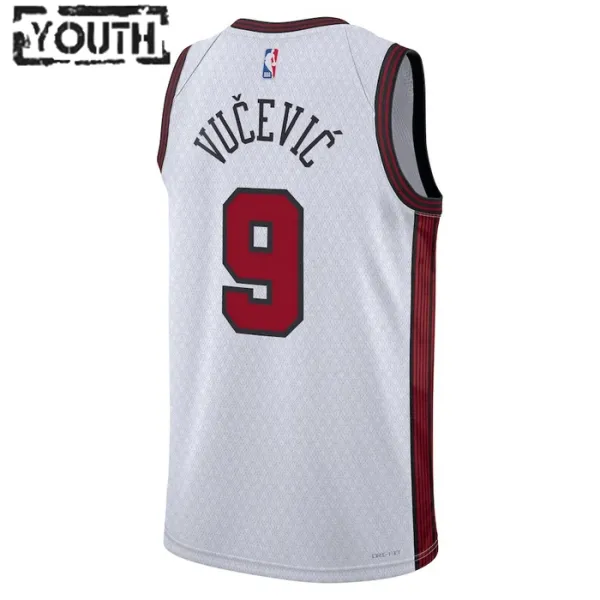 Camiseta Chicago Bulls Nikola Vucevic 9 City Edition 2022-23 Blanco Swingman para Niño