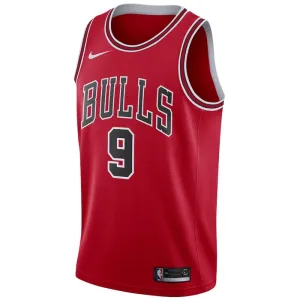 Camiseta Chicago Bulls Nikola Vucevic 9 Icon Edition Rojo Swingman para Hombre