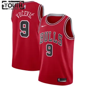 Camiseta Chicago Bulls Nikola Vucevic 9 Icon Edition Rojo Swingman para Niño