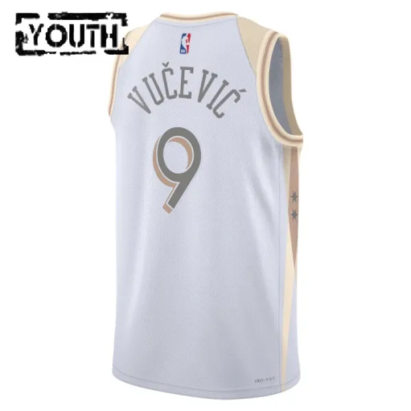 Camiseta Chicago Bulls Nikola Vucevic City Edition 2024-25 Blanco Swingman para Niño