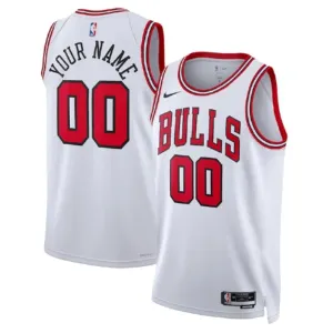 Camiseta Chicago Bulls Personalizada Association Edition Blanco Swingman para Hombre