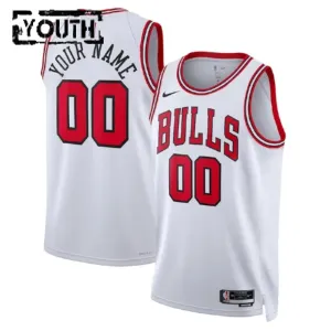 Camiseta Chicago Bulls Personalizada Association Edition Blanco Swingman para Niño