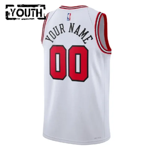 Camiseta Chicago Bulls Personalizada Association Edition Blanco Swingman para Niño