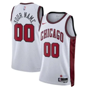 Camiseta Chicago Bulls Personalizada City Edition 2022-23 Blanco Swingman para Hombre
