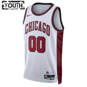 Camiseta Chicago Bulls Personalizada City Edition 2022-23 Blanco Swingman para Niño