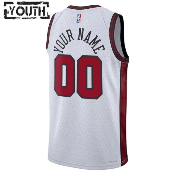 Camiseta Chicago Bulls Personalizada City Edition 2022-23 Blanco Swingman para Niño