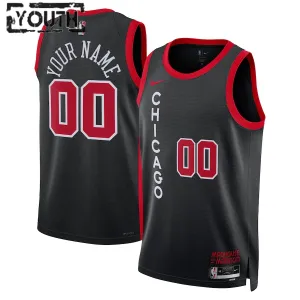 Camiseta Chicago Bulls Personalizada City Edition 2023-24 Negro Swingman para Niño