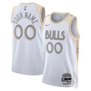 Camiseta Chicago Bulls Personalizada City Edition 2024-25 Blanco Swingman para Hombre