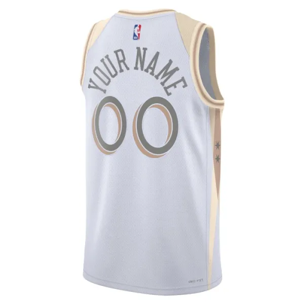 Camiseta Chicago Bulls Personalizada City Edition 2024-25 Blanco Swingman para Hombre
