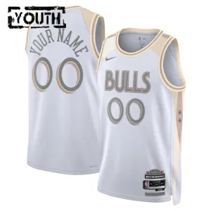 Camiseta Chicago Bulls Personalizada City Edition 2024-25 Blanco Swingman para Niño