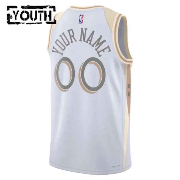 Camiseta Chicago Bulls Personalizada City Edition 2024-25 Blanco Swingman para Niño