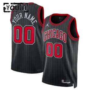 Camiseta Chicago Bulls Personalizada Statement Edition Negro Swingman para Niño