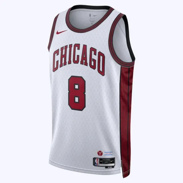 Camiseta Chicago Bulls Zach Lavine 8 City Edition 2022-23 Blanco Swingman para Hombre