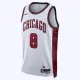 Camiseta Chicago Bulls Zach Lavine 8 City Edition 2022-23 Blanco Swingman para Hombre