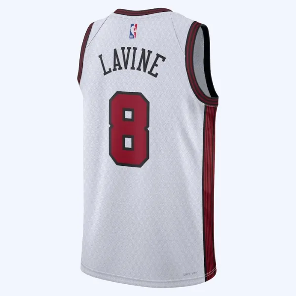 Camiseta Chicago Bulls Zach Lavine 8 City Edition 2022-23 Blanco Swingman para Hombre