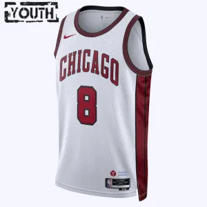 Camiseta Chicago Bulls Zach Lavine 8 City Edition 2022-23 Blanco Swingman para Niño