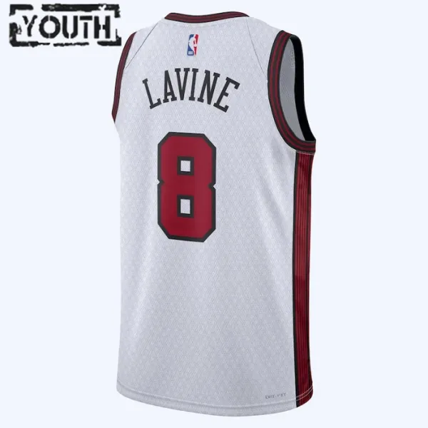 Camiseta Chicago Bulls Zach Lavine 8 City Edition 2022-23 Blanco Swingman para Niño
