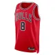 Camiseta Chicago Bulls Zach Lavine 8 Icon Edition Rojo Swingman para Hombre