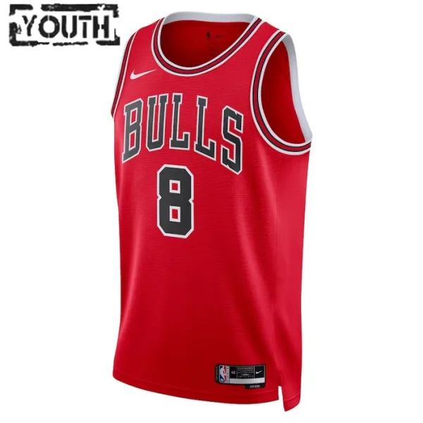 Camiseta Chicago Bulls Zach Lavine 8 Icon Edition Rojo Swingman para Niño