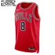 Camiseta Chicago Bulls Zach Lavine 8 Icon Edition Rojo Swingman para Niño
