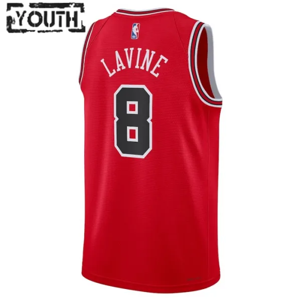 Camiseta Chicago Bulls Zach Lavine 8 Icon Edition Rojo Swingman para Niño