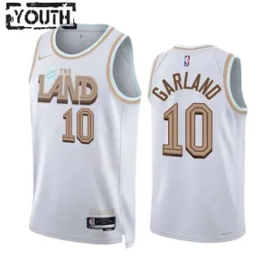 Camiseta Cleveland Cavaliers Darius Garland 10 City Edition 2022-23 Blanco Swingman para Niño Camiseta Cleveland Cavaliers Darius Garland 10 City Edition 2022-23 Blanco Swingman para Niño