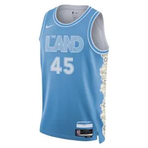 Camiseta Cleveland Cavaliers Donovan Mitchell City Edition 2024-25 Azul Swingman para Hombre