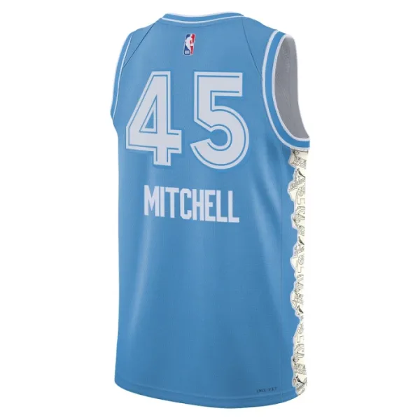 Camiseta Cleveland Cavaliers Donovan Mitchell City Edition 2024-25 Azul Swingman para Hombre