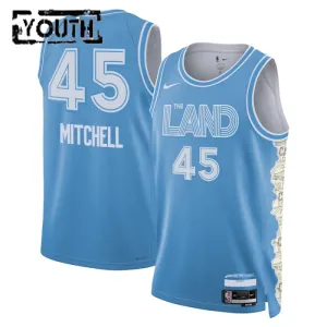 Camiseta Cleveland Cavaliers Donovan Mitchell City Edition 2024-25 Azul Swingman para Niño