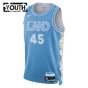 Camiseta Cleveland Cavaliers Donovan Mitchell City Edition 2024-25 Azul Swingman para Niño